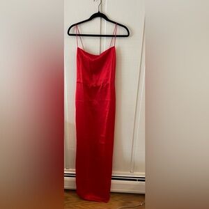 NWT Reformation Frankie Silk Dress Red - Size 6